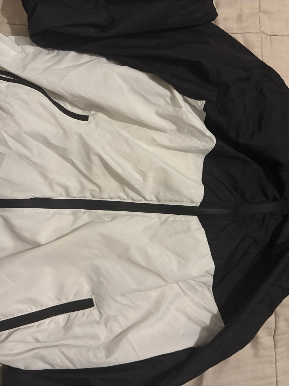 H&M Black and White Colorblock Windbreaker Jacket